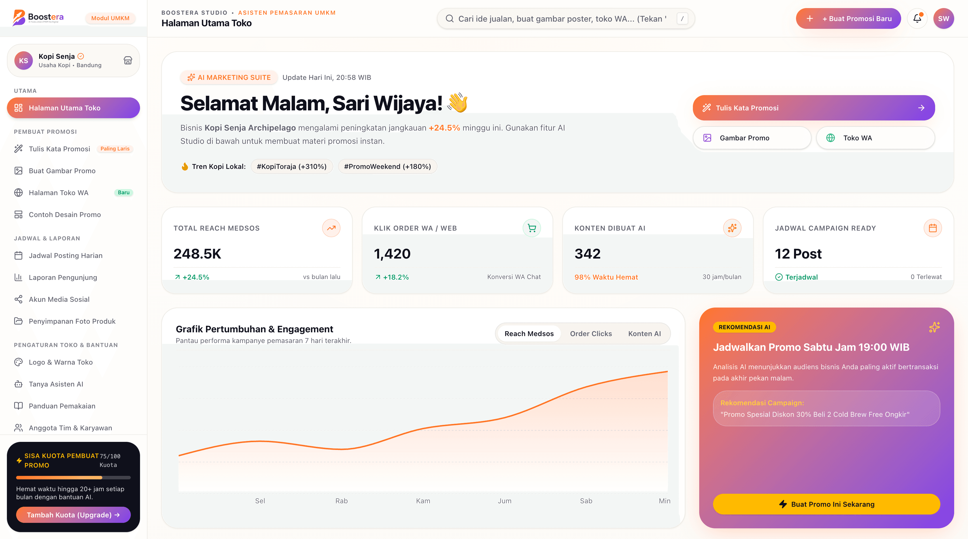 Boostera — AI Social Media Platform for Indonesian MSMEs
